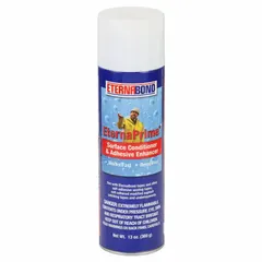 This clear roof primer from ETERNABOND is supplied in a 13 oz spray can and is formulated for use on concrete surfaces. It prepares porous substrates for subsequent roofing sealants or coatings by improving adhesion. The primer is included and the product is suitable for roofing applications.