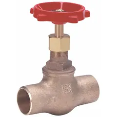 Bronze Z-body globe valve with rising stem for general-service applications. Suitable for regulating flow of gas, oil, steam, and water media in piping systems. Pipe size 1-1/4 in.