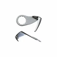 These FEIN 12-point mounted blades feature a hooked cutting edge designed for cutting glass. Each blade has an overall length of 1 1/2 inches. Supplied as a 2-pack. Suitable for use with oscillating tools in glass cutting applications.