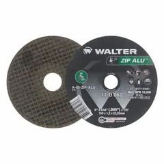 This Type 1 cut-off wheel from the ZIP ALU series is designed for general-purpose cutting of soft metals such as aluminum, copper, and brass. The aluminum oxide grain and thin 3/64" profile deliver fast, clean cuts with minimal burr formation. It measures 6" diameter with a 7/8" arbor hole.