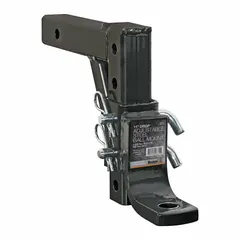 This Class 4 ball mount is constructed from corrosion-resistant carbon steel with a powder-coated finish. It features a 2-1/2 in ball diameter and a 2 in compatible ball shank diameter, with strong welded steel construction. Includes a cotter pin. Suitable for towing trailers, boats, and equipment requiring a Class 4 hitch.