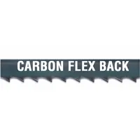 Carbon steel band saw blade supplied in a 100 ft coil. Flex-back design with 14 teeth per inch, suitable for curved cuts in wood, plywood, aluminum, plastic, and soft metal. Accommodates widths from 1/4 in to 3/8 in