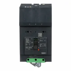 3-pole BGA-series molded case circuit breaker rated 100 A at 525V AC with a maximum AIR rating of 100kA at 240V AC. Fixed instantaneous trip, ABC phase connection, and aluminum mechanical lug terminals on the load end. Used for overcurrent protection in industrial electrical distribution systems such as panelboards and switchboards.
