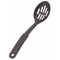 CRESTWARE Slotted Spoon: 12 in Overall Lg, Black, Nylon (MPN NY7)