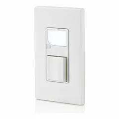 Single pole, maintained rocker switch rated 120V AC and 15 A. White finish with integrated illumination for visual on/off status. Suitable for controlling lighting or other electrical loads in standard wall-box installations.