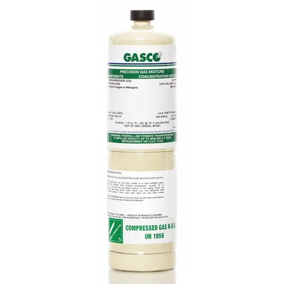 GASCO Calibration Gas: Nitrogen, Disposable, +/-5% Accuracy, CH4/CO/O2, Calibration Gas - Calibration Gases for Portable Gas Detectors