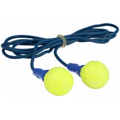 These corded, reusable push-in earplugs provide a noise reduction rating of 28 dB. The metal-detectable feature aids in locating lost plugs in environments such as food processing or pharmaceutical facilities. Medium size, yellow color. Pack of 200 pairs.