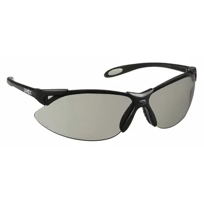 UVEX BY PIP Safety Glasses: Gray Lens, Half-Frame, Hard Coat, Black Frame - Padded Comfort-Fit Safety Glasses