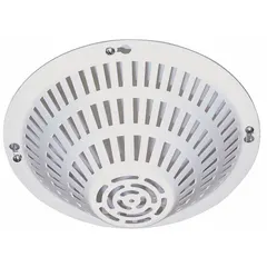 Steel guard for indoor wall-mounted smoke detectors. Flush mount design with included mounting hardware. Protects detectors from vandalism and accidental damage. Overall dimensions: 8 in depth, 8 in length.