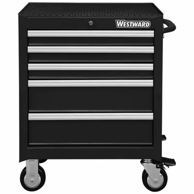 WESTWARD Rolling Tool Cabinet: Black / Black Drawer - Heavy-Duty Rolling Tool Cabinets