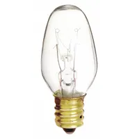 SATCO Incandescent Bulb: Candelabra Screw (E12), Incandescent, (C) Candle, C7, 7 W Watt, 2700K (MPN S3691)