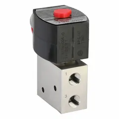 This 3-way/2-position configurable solenoid valve from REDHAT features a 1/4 in pipe size and operates on 24V DC. It is explosion proof and watertight with a watertight coil enclosure. Suitable for diverting, mixing, or shutting off media in fluid-handling systems.
