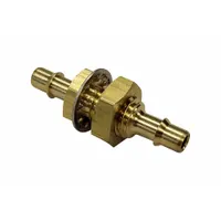 This brass barbed tube fitting features a barbed x barbed configuration with a bulkhead design, allowing secure connections through panels or walls. Suitable for joining tubing in pneumatic, hydraulic, or water lines within industrial fluid-handling systems