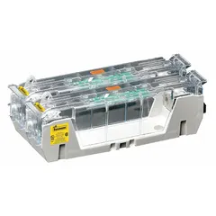 This 2-pole fuse block is designed for UL Class RK1 and RK5 fuses, rated 600 V AC. It features box lug terminals and a non-indicating, open block design. Suitable for mounting and connecting fuses in industrial power distribution and control applications.