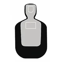 Cardboard silhouette target in black, measuring 3 3/4 ft high by 24 in wide. Designed for scoring and qualification exercises at shooting ranges. Pack of 25