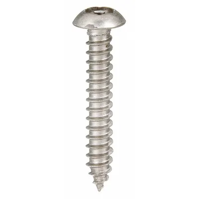 TAMPER-PRUF-SCREW Tamper Resistant Screw: #14 Size, 1 in Lg, Stainless Steel, Plain, Tamper Resistant Hex - Button Head Sheet Metal Screw