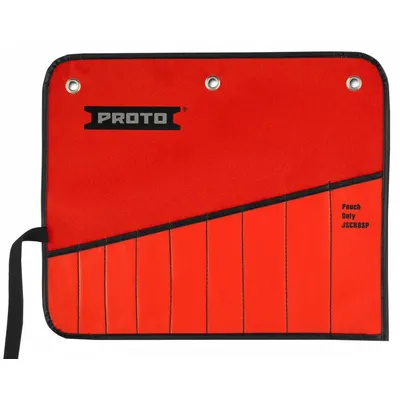 PROTO Wrench Roll: Red, 15 in Overall Lg, Canvas - Wrench Rolls & Racks