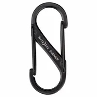 NITE IZE Double Carabiner: 5 lb Working Load Limit, Wire Gate, Stainless Steel (MPN SB1-2PK-01)