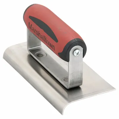 MARSHALLTOWN Hand Edger: Carbon Steel, 6 in Blade Lg, 3 in Blade Wd, DuraSoft - Handheld Edgers