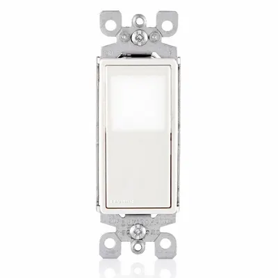 LEVITON Wall Switch: Rocker Switch, 3-Way, Maintained, White, 120/277V AC - Rocker Wall Switches