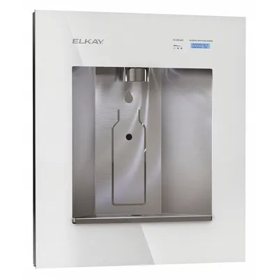ELKAY Bottle Filling Station: In-Wall, 1.5 gph @ 50°F, Stainless Steel, White - In-Wall Bottle Fillers