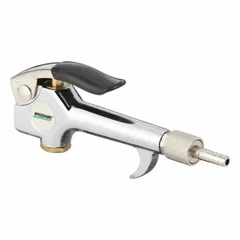 Pneumatic inflator for polyethylene dunnage bags. Operates with maximum air pressure of 100 psi and maximum operating input pressure of 100 psi. Used in shipping and logistics to secure cargo by inflating dunnage bags to prevent load shift.