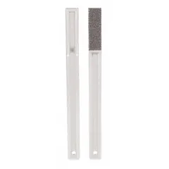 Fine-grade diamond abrasive file for precision sharpening of cutting tools, dies, and machine parts. Each file measures 1 1/2 in L x 1 7/16 in W x 3/4 in H. Supplied in a 10-pack for consistent deburring and finishing in metalworking and tool maintenance.