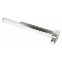 Mortise exit device with touchbar style for commercial egress applications. Chrome finish, ADA compliant, designed for doors up to 4 ft wide. Suitable for use in schools, offices, and public buildings where safe push-pad operation is required