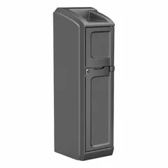 Black locker from the Endurance series with three shelves. Overall dimensions: 78 1/2 in height, 26 in width, 26 in depth. Suitable for securing tools, personal items, and equipment in industrial settings.