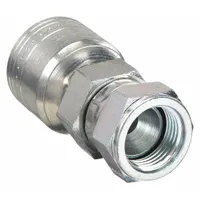 Steel straight fitting with BSPP female thread and crimp connection for -16 hose dash size. Thread size 1"-11. Used in hydraulic systems to connect BSPP ports to hose assemblies