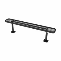 ULTRASITE Outdoor Bench: Extra Heavy-Duty, 72 in Overall Lg, 18 3/4 in Overall Ht, Black, Black (MPN 942SM-V6-BLACK)