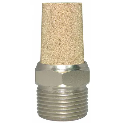 SPEEDAIRE Exhaust Muffler: 3/4 in NPT, 1 1/16 in Hex Size, Nickel Plated Steel - Pneumatic Exhaust Mufflers