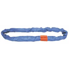 Endless round sling constructed from polyester with a polyester cover. Body diameter of 1-3/4 in and sling length of 19 ft. Suitable for general lifting and rigging applications in industrial environments.