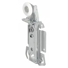 This hanging door roller from PRIME-LINE measures 2 7/8 inches in length and 3 13/16 inches in width, with a maximum weight capacity of 40 pounds per pair. It is designed for use in sliding or bypass door systems, serving as a replacement component for maintenance or repair needs.