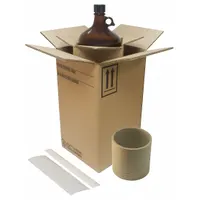 This BERLIN jug shipping kit is designed for safely transporting hazardous liquids in four 4 L jugs. It is UN Rated (4G/Y13.0/S) and has a 275# capacity. The kit measures 10 in x 10 in x 17 1/2 in and is brown in color. Suitable for packaging dangerous goods requiring compliant shipping