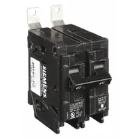Bolt-on miniature circuit breaker rated 20 A at 120/240V AC, single-phase, 2-pole, with a maximum AIR rating of 22kA at 120/240V AC. Part of the BL series, designed for use with Siemens P1 panelboards. Provides overcurrent protection in electrical distribution systems for branch circuits