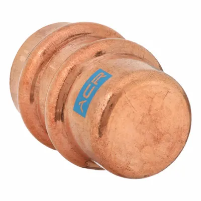 STREAMLINE Crimp Fitting Cap: Cap, 1/8 in CTS x 1/8 in CTS size, Press-fit, Copper - Refrigeration Copper & Bronze Press Tube Fittings