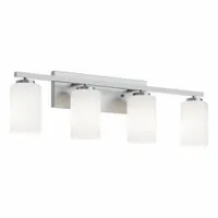 Decorative Vanity: Satin Nickel, 60 W, 120V AC, Dimmable, 22 in Lg, 5 1/2 in Wd, 8 3/4 in Ht (MPN LEOV3109MBSN)