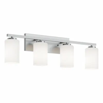 AFX INC. Decorative Vanity: Satin Nickel, 60 W, 120V AC, Dimmable, 22 in Lg, 5 1/2 in Wd - Leo Vanity Lights