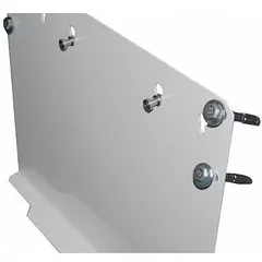 Wall mounting kit for ELGA water purification systems. Includes hardware for secure wall installation. Compatible with model OR015BPM1. Used to mount the system on a wall, saving floor space and ensuring stable placement in laboratory or industrial settings.