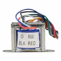 The SPECO TECHNOLOGIES T70255 is a dual transformer designed for use with speaker systems. It is commonly employed in audio amplifier and speaker setups for impedance or voltage matching. Suitable for commercial or industrial audio installations.