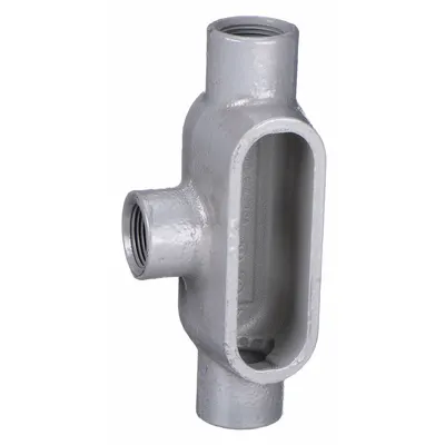 HUBBELL KILLARK Conduit Outlet Body: Iron, 2 in Trade Size, T Body, 50 cu in Body Capacity - T - Tee Type