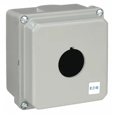 EATON Push Button Enclosure: 30mm, 1 Holes, Cast Zinc - Enclosures for 30mm Operators