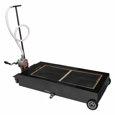 WESTWARD Truck Drain: Cast Iron/Steel, 18 gal Capacity, 7 1/2 in Overall Ht, 49 in Overall Lg - Low-Profile Truck Drains
