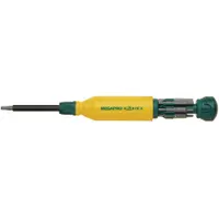 MEGAPRO Multi-Bit Screwdriver: Hex Tip, 7 Tips, 8 1/2 in Overall Lg, Quick-Change, Molded Grip (MPN 151HX-B)