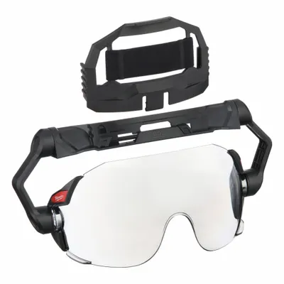 MILWAUKEE Face Shield: Silver Lens Color - Milwaukee Eye Shield Assemblies for Hard Hats & Helmets