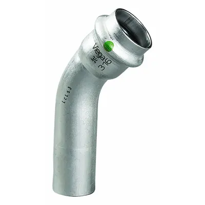 VIEGA PROPRESS Crimp Elbow Fitting: 2 in CTS x 2 in CTS Size, 45° Elbow, Press-fit x FTG - Potable Water Stainless Steel Press Tube Fittings