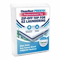 This waterproof mattress pad measures 80 inches in length and 72 inches in width. It features a white polyester cover and a polyester-blend pad material. Suitable for use in hospitality or residential settings to protect mattresses