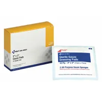 FIRST AID ONLY Gauze Pad: 3 in Dressing Lg, 3 in Dressing Wd, Gauze, Sterile, 10 PK (MPN 3-200)