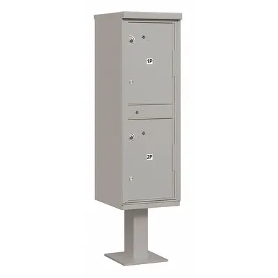 SALSBURY INDUSTRIES Parcel Locker: 2 Doors, Vertical, 62 in H x 16 in W x 18 in D, Pedestal Mounting - Mailboxes for Packages